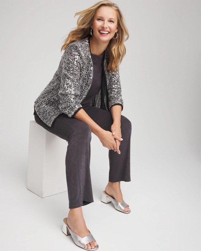 Travelers Collection Refined Sequins Netted Jacket - image 2